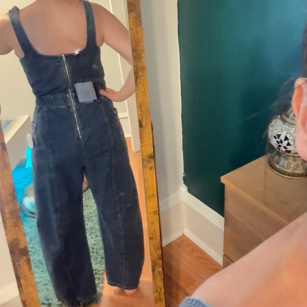 Le Lis Blue Denim Jumpsuit/Overalls Barrel Style